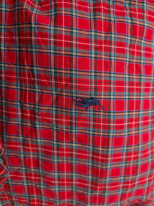 Camisa Ralph Lauren Xgrande 17 34-35 Classic Fit Cuadro Rojo