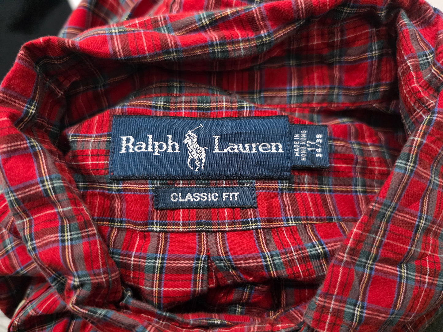Camisa Ralph Lauren Xgrande 17 34-35 Classic Fit Cuadro Rojo