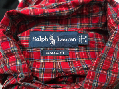 Camisa Ralph Lauren Xgrande 17 34-35 Classic Fit Cuadro Rojo