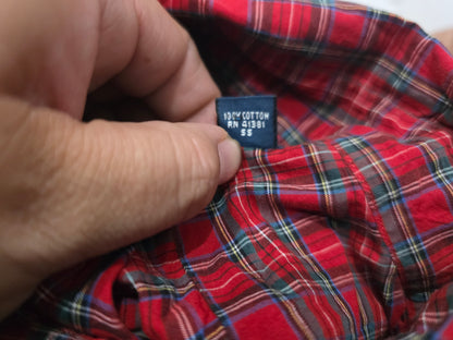 Camisa Ralph Lauren Xgrande 17 34-35 Classic Fit Cuadro Rojo