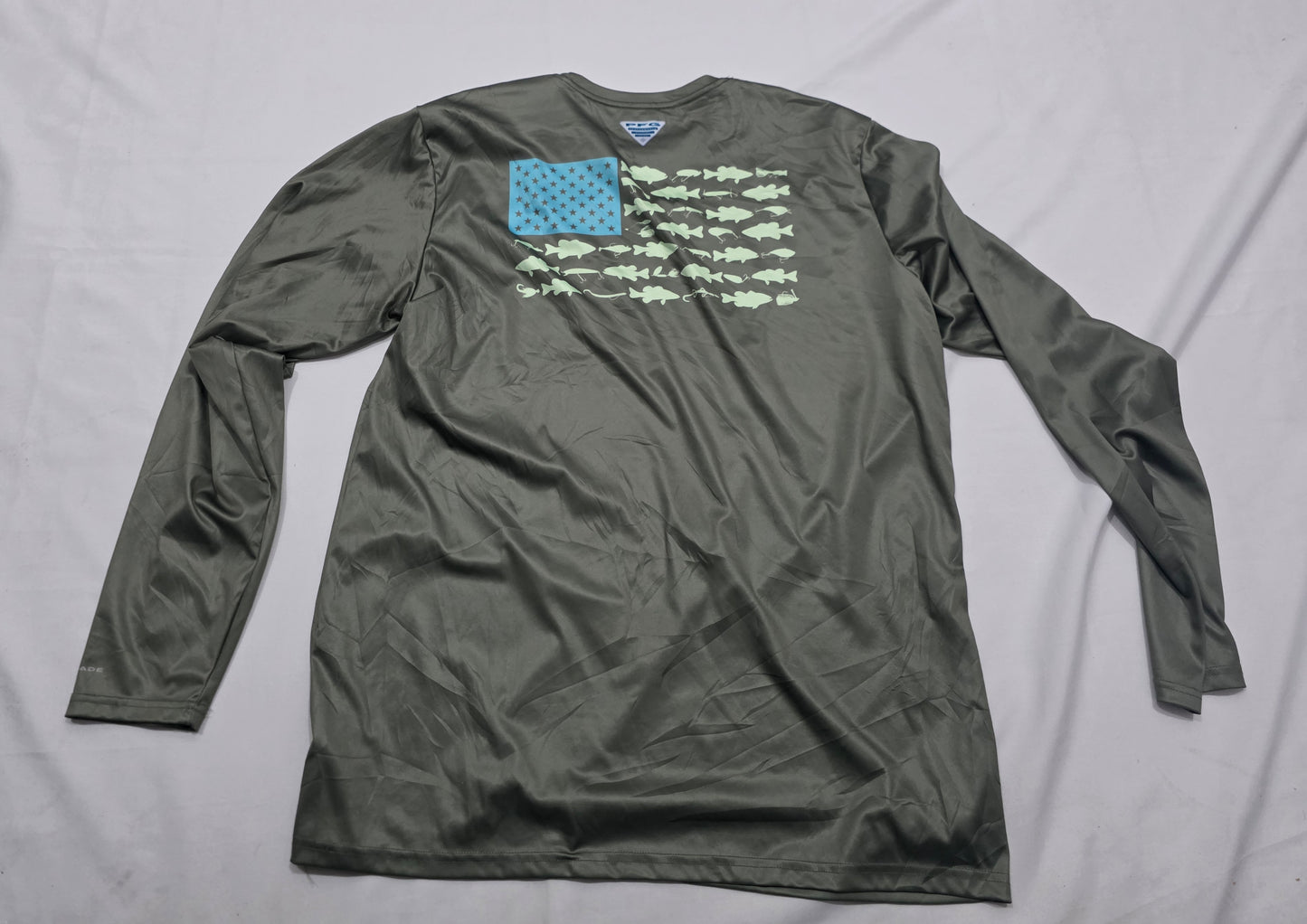Playera Manga Larga Columbia Pfg Xgrande Verde