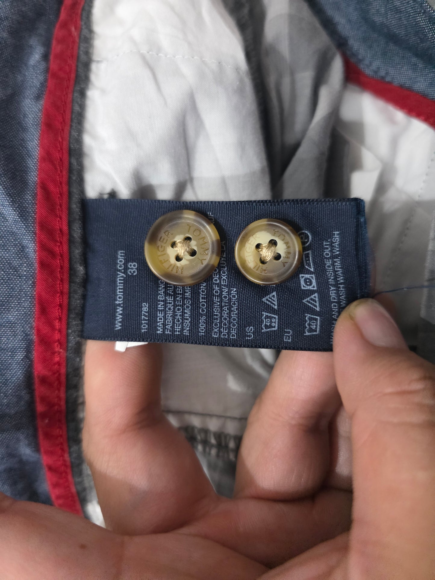 Bermuda Tommy Hilfiger Talla 38 Gris Cuadro