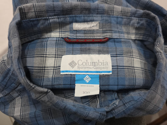 Camisa Columbia 2xl Azul Cuadro