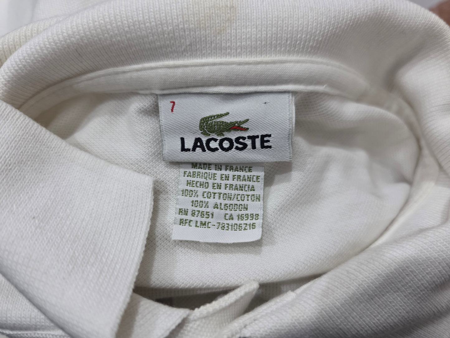 Playera Polo Lacoste 2xl Fr 7 Blanca