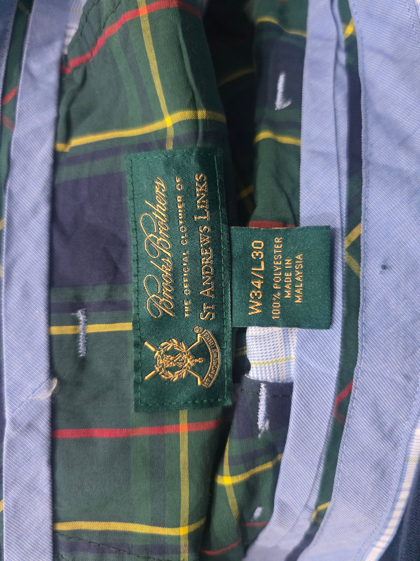 Pantalon Vestir Ralph Lauren 34x30 Cuadro Azul Claro (Usado)
