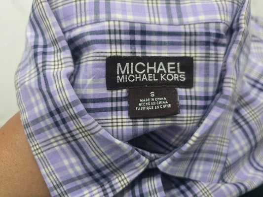 Camisa Michael Kors Chico S Cuadro Lila (Usado)