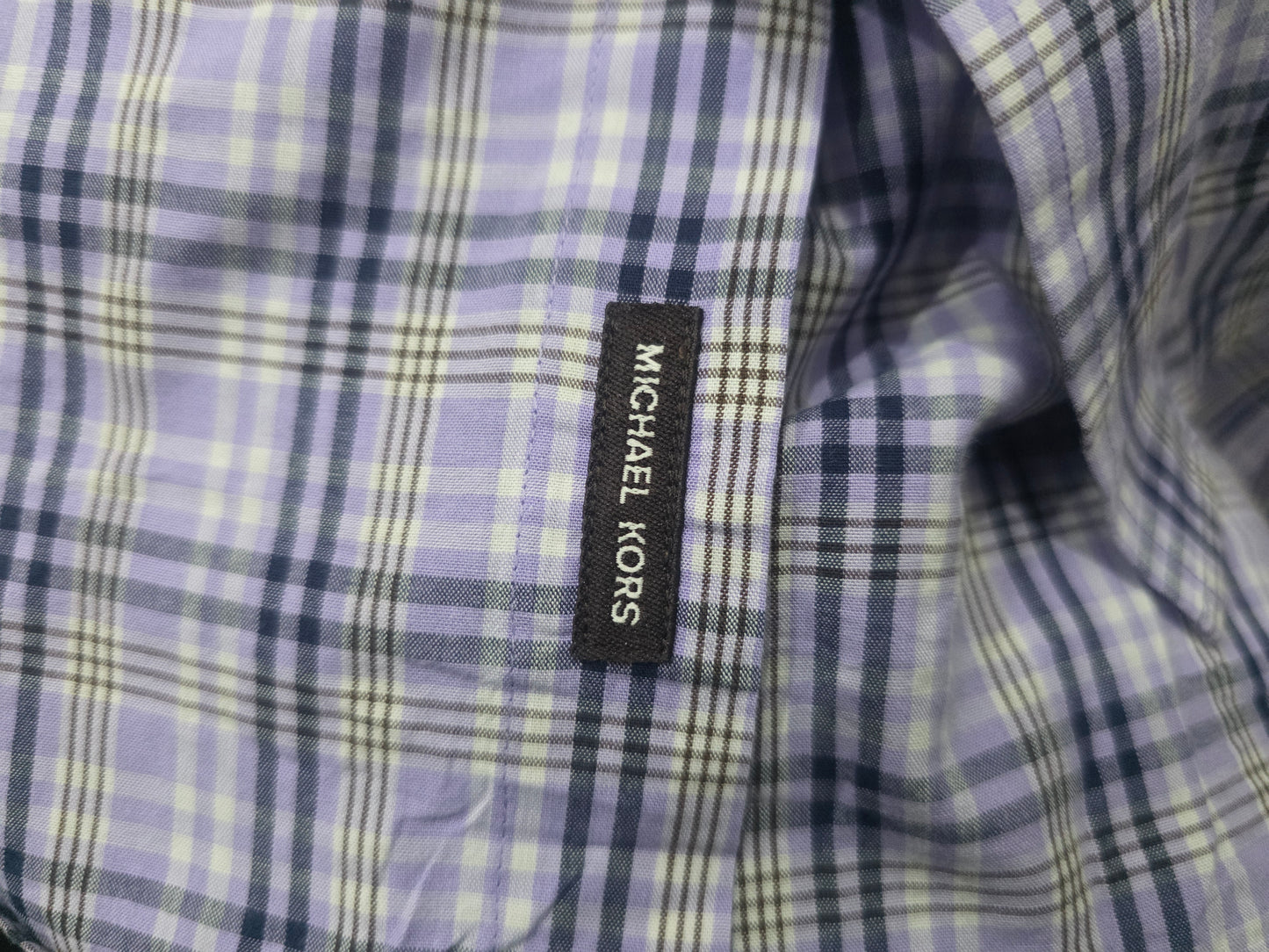 Camisa Michael Kors Chico S Cuadro Lila (Usado)