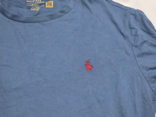 Playera Ralph Lauren Mediana M Azul Pony Rojo Manga Larga (Usado)
