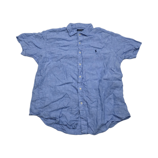 Camisa Manga Corta Ralph Lauren Xgrande Azul Lino (Usado)