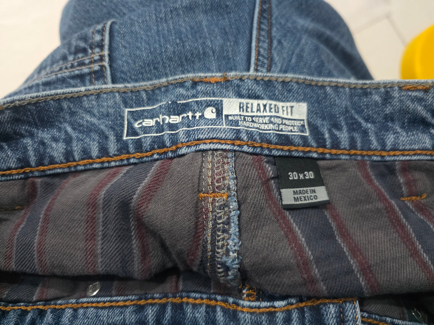 Pantalon Relaxed Fit Crahartt 30x30 Azul Forro Interno (Usado)