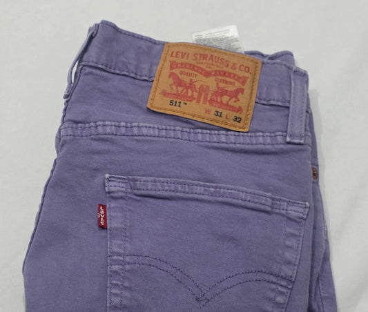 Pantalon Slimfit Levis 511 31x32 Lila (Usado)