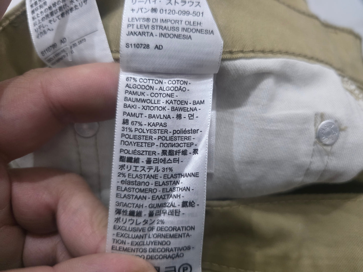 Pantalon Slimfit Levis 511 36x32 Cafe (Usado)