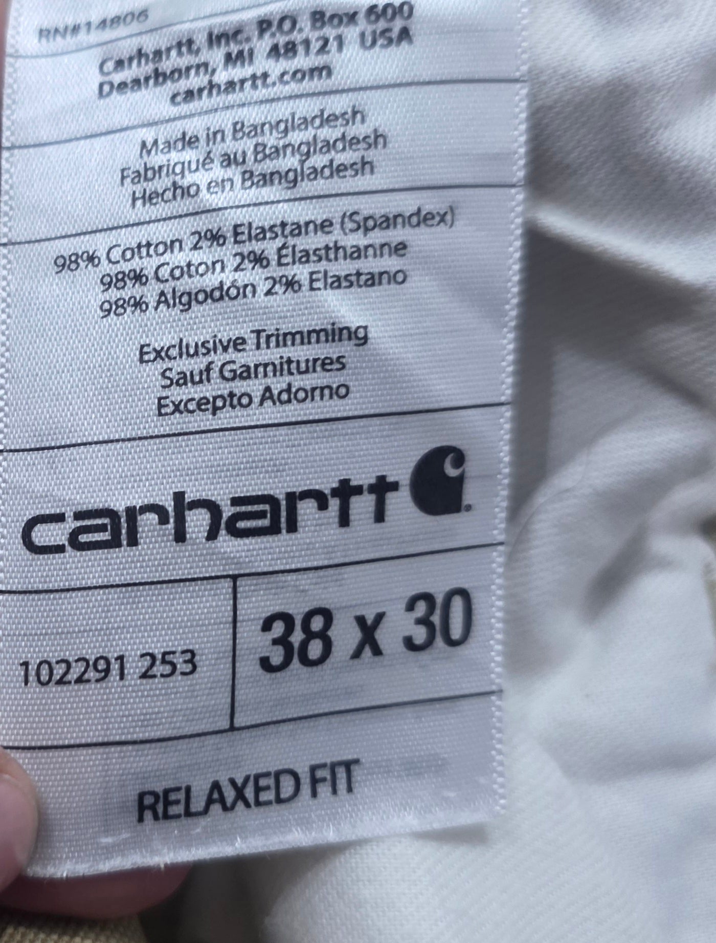Pantalon Relaxed Fit Carhartt 38x30 Café (Usado)