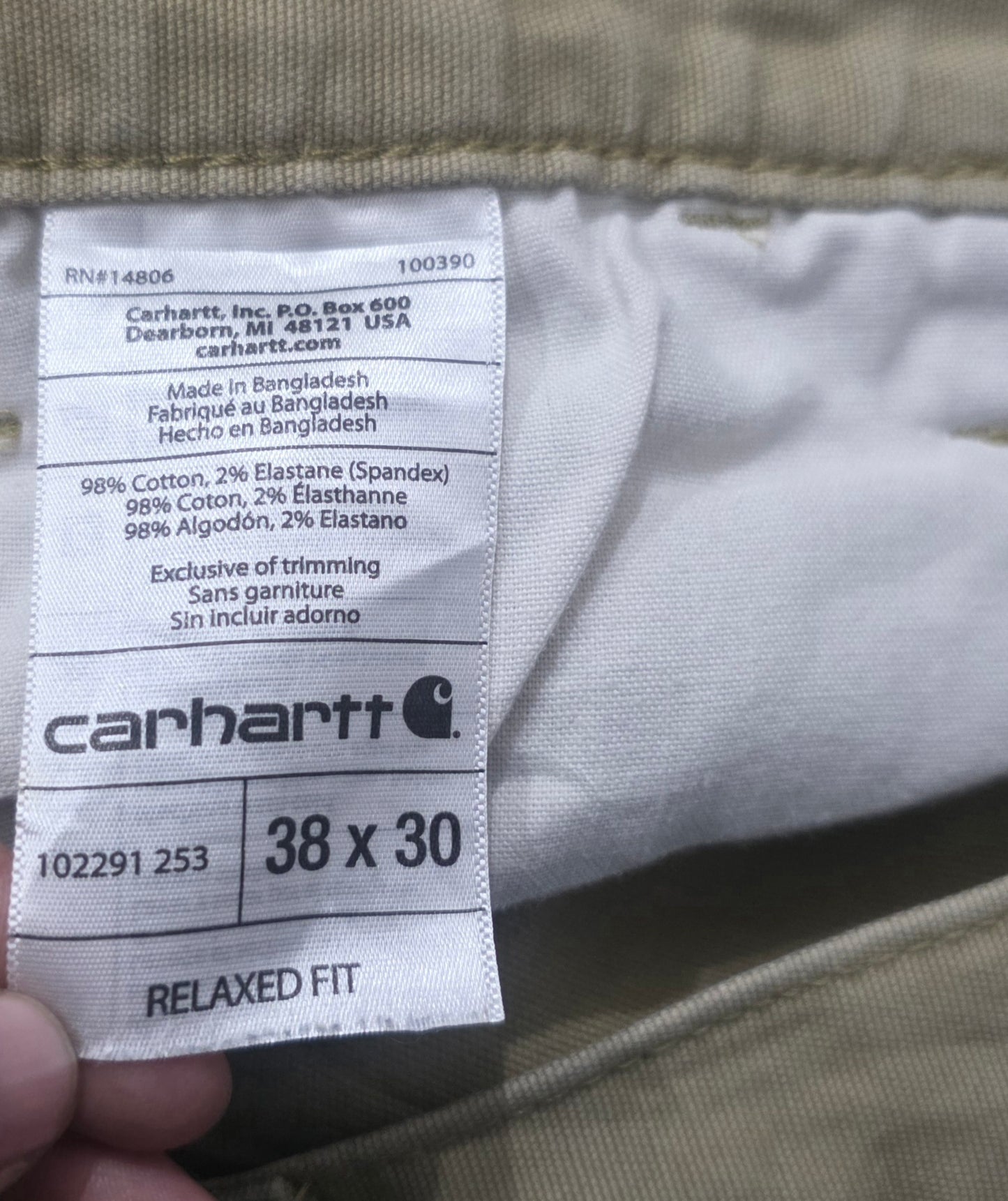 Pantalon Relaxed Fit Carhartt 38x30 Café (Usado)