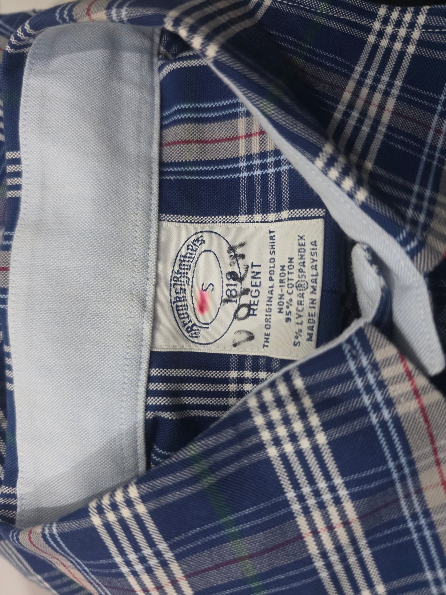 Camisa Brooks Brothers Chico S Azul Cuadros (Usado)