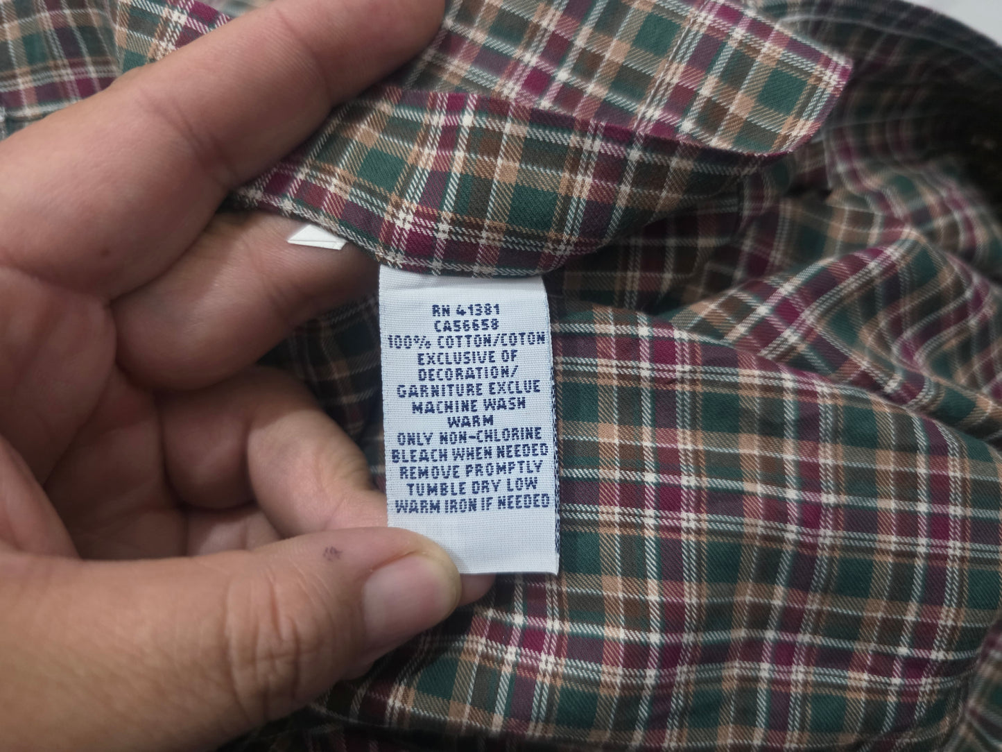 Camisa Classic Fit Ralph Lauren Mediana M Verde Vino Cuadro (Usado)