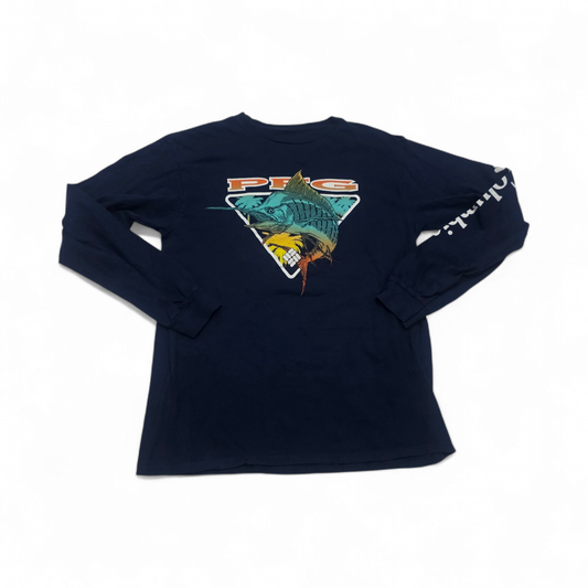 Playera Columbia Mediana M Azul Manga Larga (Usado)