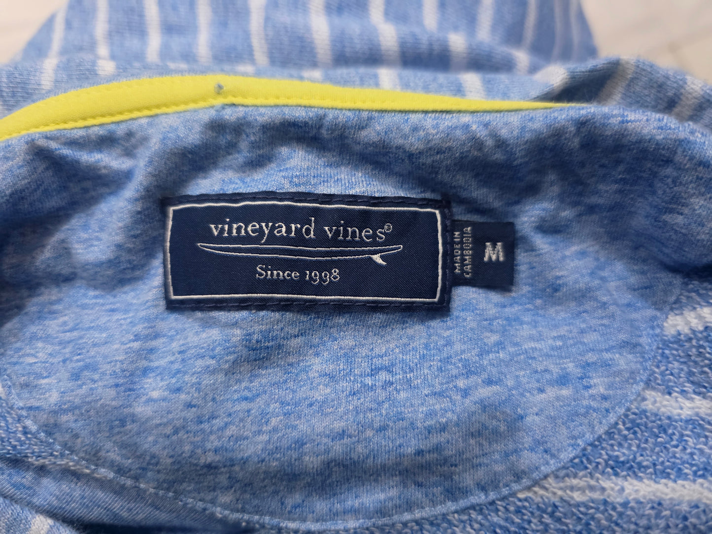 Sudadera Vineyard Vines Mediana M Azul Lineas (Usado)
