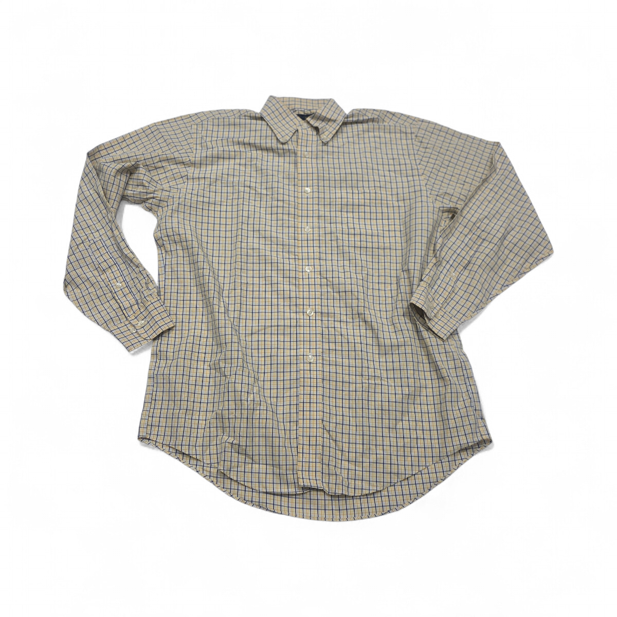 Camisa Brooks Brothers Mediana M Cuadro Amarillo Y Blanco (Usado)