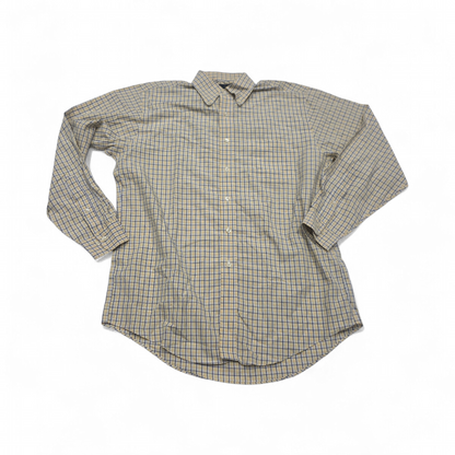 Camisa Brooks Brothers Mediana M Cuadro Amarillo Y Blanco (Usado)