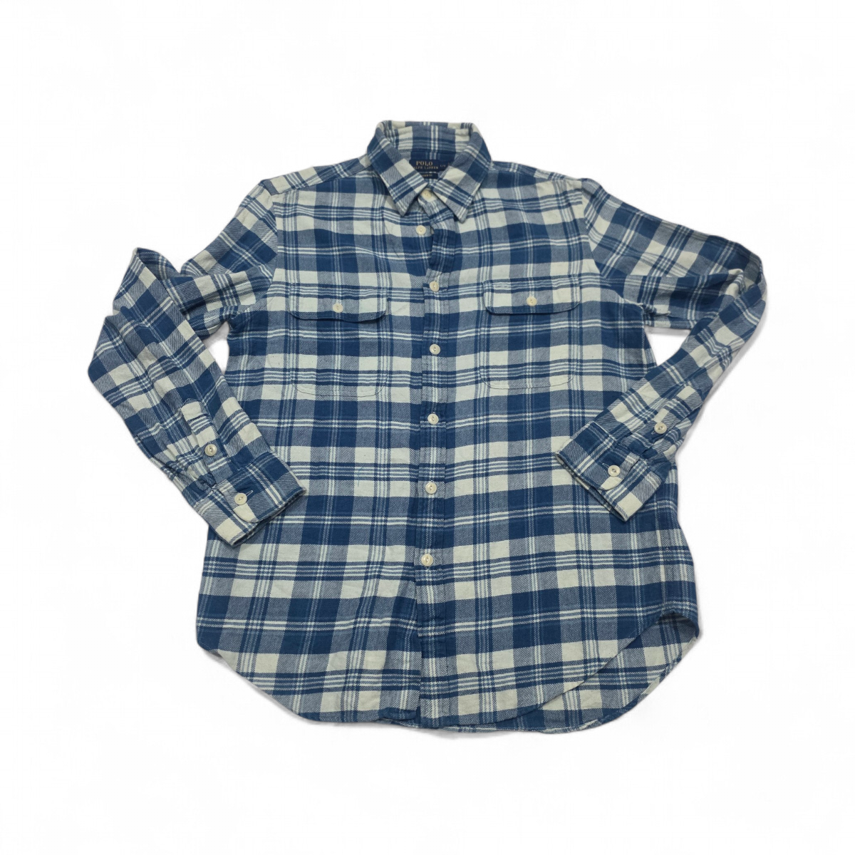 Camisa Ralph Lauren Grande L Relaxed Fit Azul Franela (Usado)