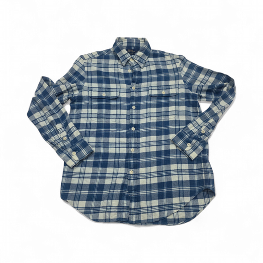 Camisa Ralph Lauren Grande L Relaxed Fit Azul Franela (Usado)