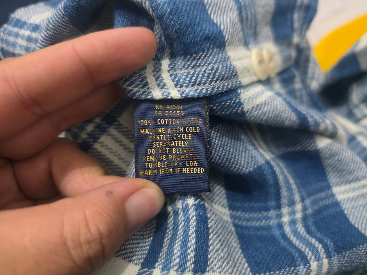 Camisa Ralph Lauren Grande L Relaxed Fit Azul Franela (Usado)