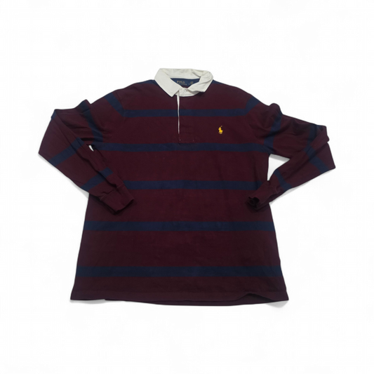 Playera Polo Ralph Lauren Grande L Vino Pony Amarillo Manga (Usado)