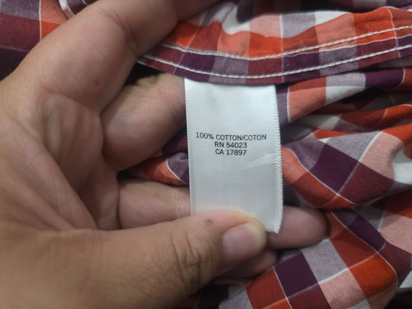 Camisa Banana Republic Grande L Cuadro Naranja Y Violeta (Usado)