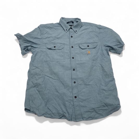 Camisa Loose Fit Carhartt Grande L Azul Manga Corta (Usado)