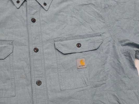 Camisa Loose Fit Carhartt Grande L Azul Manga Corta (Usado)