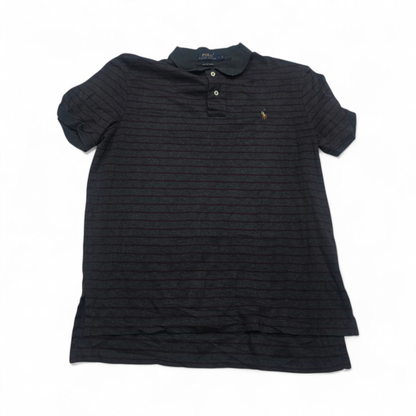 Playera Polo Ralph Lauren Grande L Gris Lineas Vino (Usado)