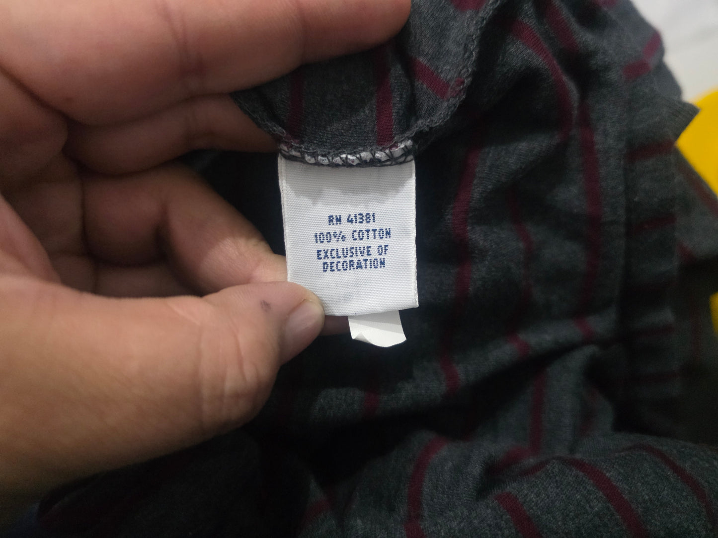 Playera Polo Ralph Lauren Grande L Gris Lineas Vino (Usado)