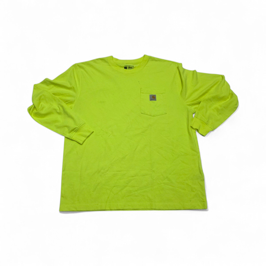 Playera Carhartt Grande L Verde Fosforecente Manga Larga (Usado)