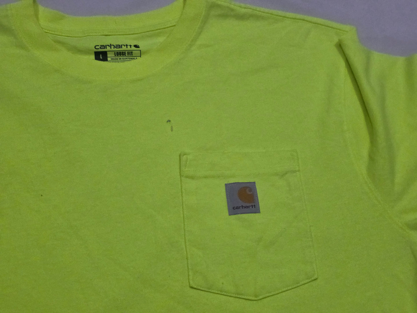 Playera Carhartt Grande L Verde Fosforecente Manga Larga (Usado)