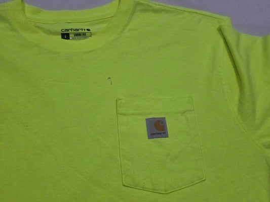 Playera Carhartt Grande L Verde Fosforecente Manga Larga (Usado)