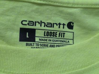 Playera Carhartt Grande L Verde Fosforecente Manga Larga (Usado)