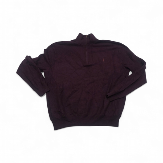 Sueter Ralph Lauren Xgrande Xl Vino Pony Vino Cierre Corto (Usado)