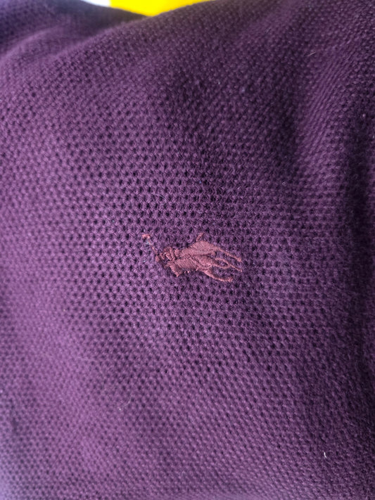 Sueter Ralph Lauren Xgrande Xl Vino Pony Vino Cierre Corto (Usado)