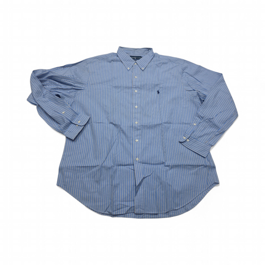 Camisa Ralph Lauren 2xl 18 36-37 Classic Fit Azul Lineas (Usado)