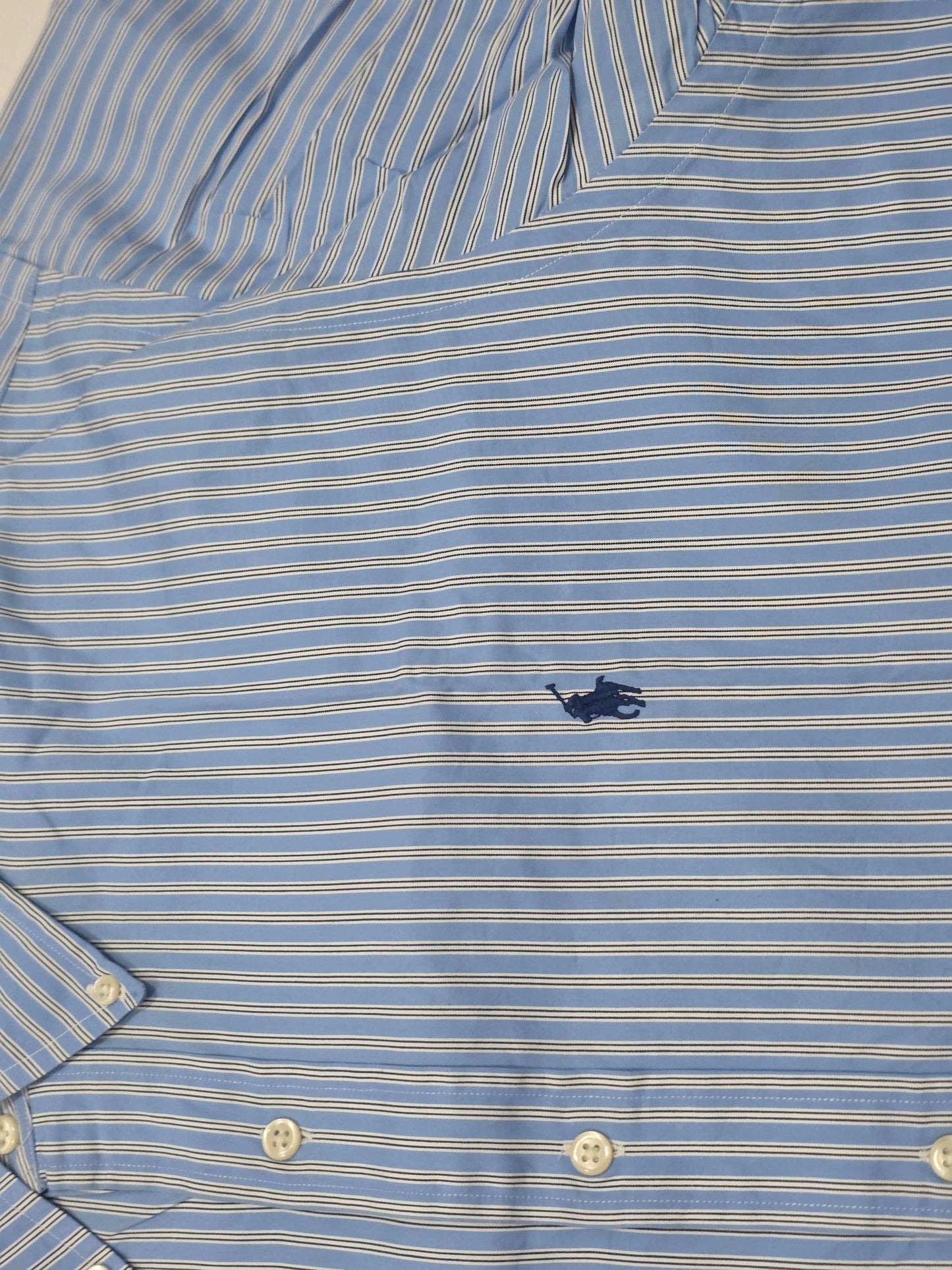 Camisa Ralph Lauren 2xl 18 36-37 Classic Fit Azul Lineas (Usado)