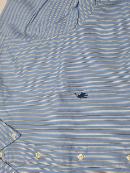 Camisa Ralph Lauren 2xl 18 36-37 Classic Fit Azul Lineas (Usado)