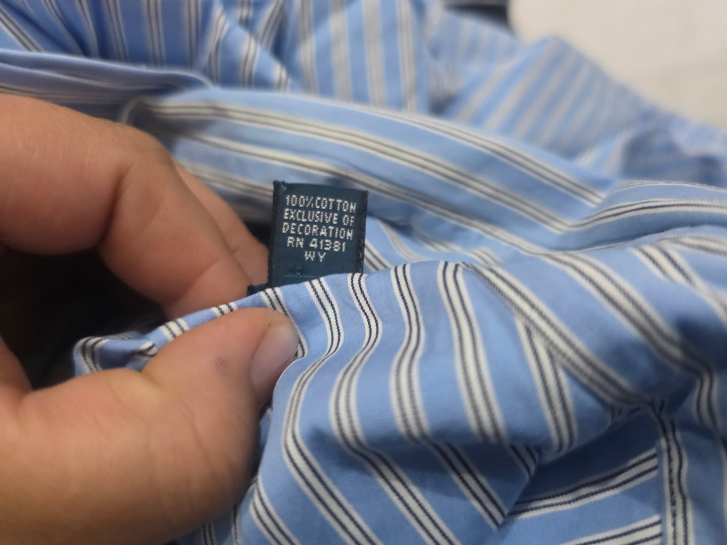 Camisa Ralph Lauren 2xl 18 36-37 Classic Fit Azul Lineas (Usado)