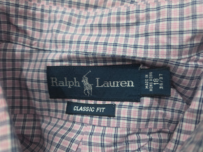 Camisa Ralph Lauren 2xl 18 36-37 Classic Fit Rosa Cuadro (Usado)