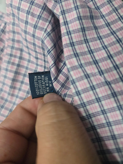 Camisa Ralph Lauren 2xl 18 36-37 Classic Fit Rosa Cuadro (Usado)