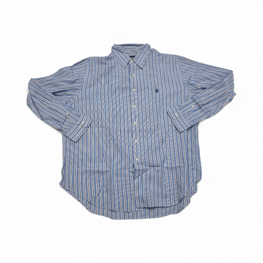 Camisa Ralph Lauren 2xl 18 36-37 Classic Fit Azul Y Blanco (Usado)