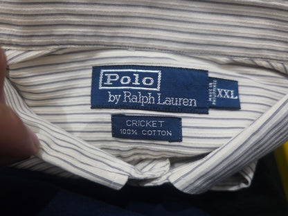 Camisa Ralph Lauren 2xl Cricket Beige Lineas (Usado)