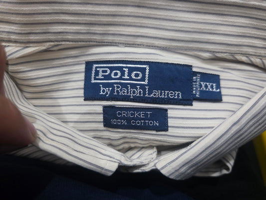 Camisa Ralph Lauren 2xl Cricket Beige Lineas (Usado)