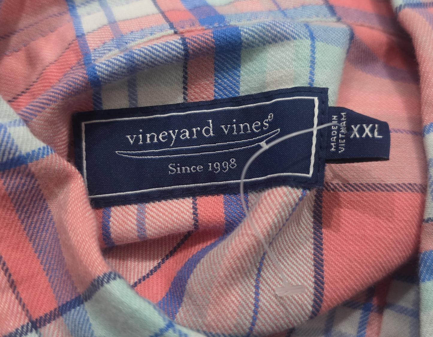 Camisa Vineyard Vines 2xl Cuadro Coral Franela (Usado)