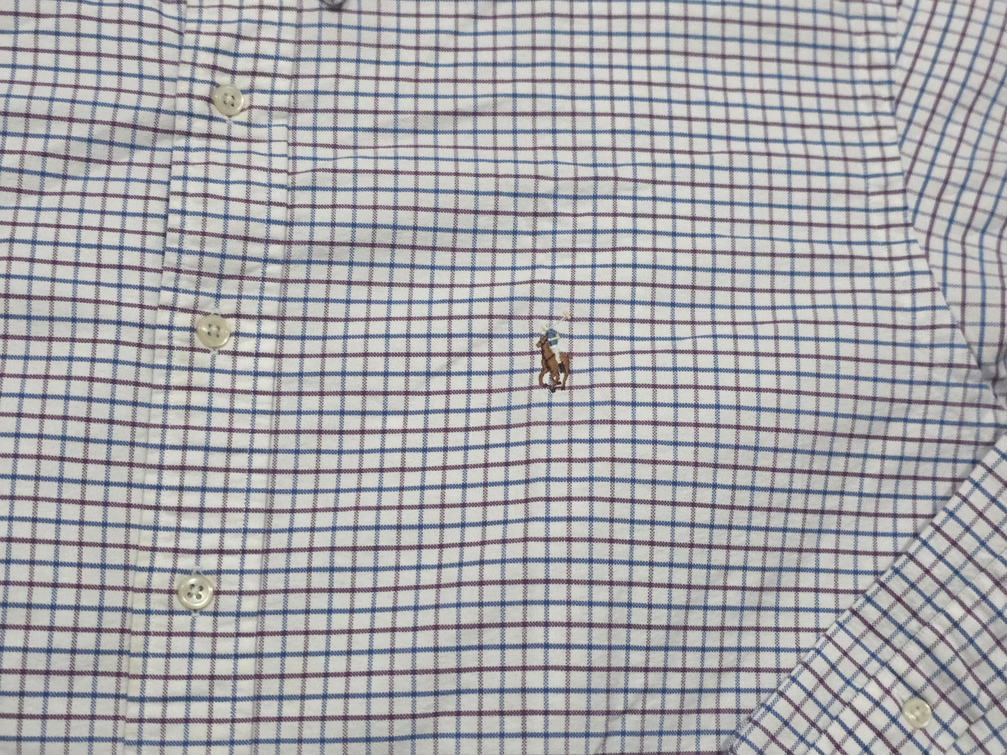Camisa Ralph Lauren 2xl Classic Fit Cuadro Blanco Colores (Usado)